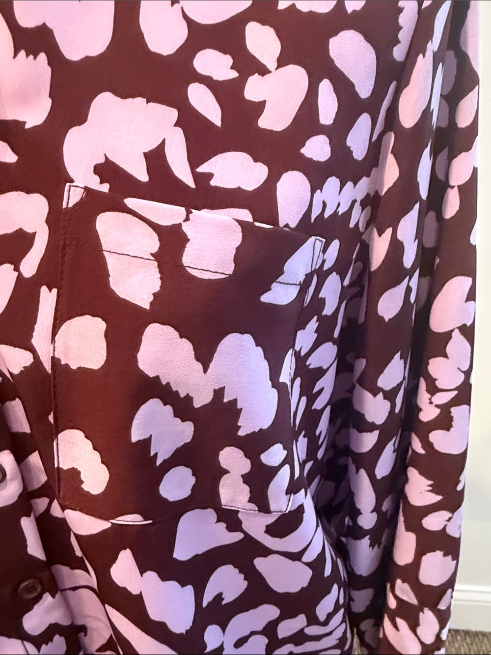 Monki Purple and Lilac Printed Button-Down Blouse - Picture 4 of 5